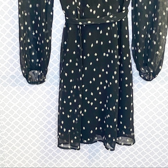EUC Zara Basic Spotted Long Sleeve Wrap Dress - Picture 9 of 12